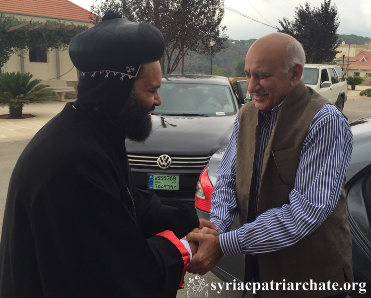 Indian Foreign Minister Mr. M. J. Akbar Visits Patriarch Ignatius Aphrem II