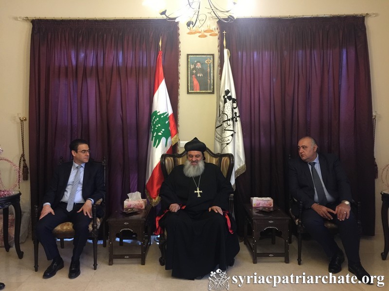 Ministers Sahnaoui and Layyoun Visits Patriarch Ignatius Aphrem II