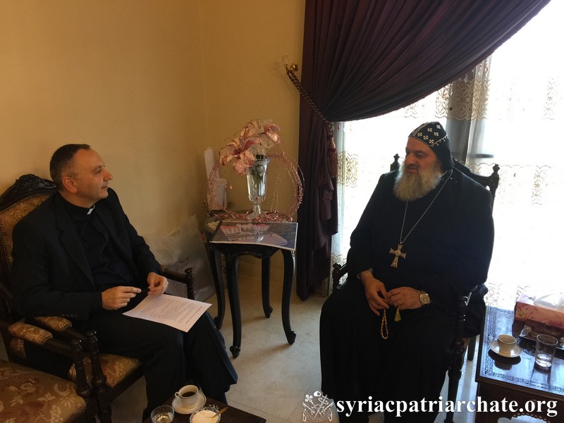 Fr. Michel Jalkh – Secretary General of MECC Visits Patriarch Ignatius Aphrem II
